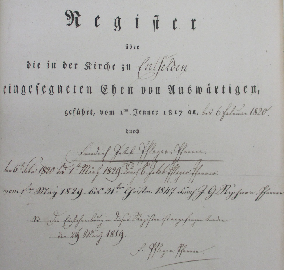 Eheregister 1817-1847